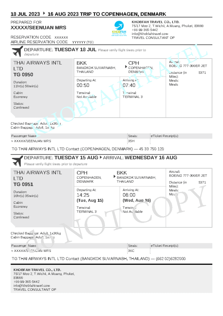 Flight Booking from BKK