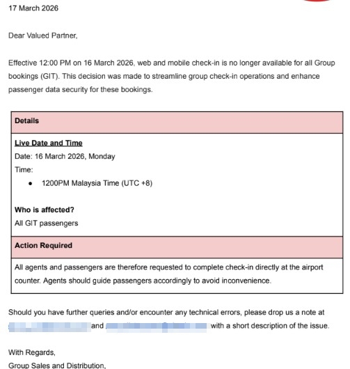 check in group ticket